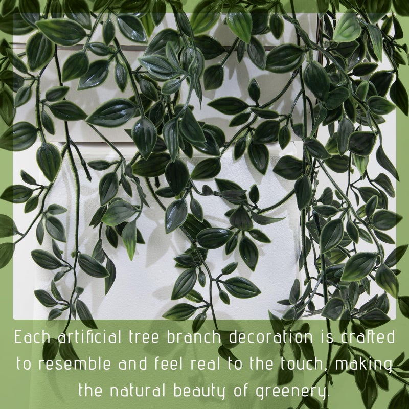 LUZOGA Fake Hanging Plant with Pot Small Artificial Potted Vine Plants 28.7-in Long Faux drooping Foliage Plants for Shelf Home Office Indoor Outdoor Garden Greenery Decor (Black Pot) - Image 4