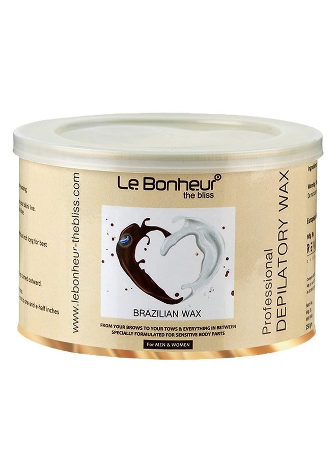 Le Bonheur.. - Stripless Brazilian Liposoluble Wax | For Face - Upper Lips - Arms - Legs - Bikini Line - Underarms And Full Body | Men & Women | White Chocolate | 250Gm - Image 1