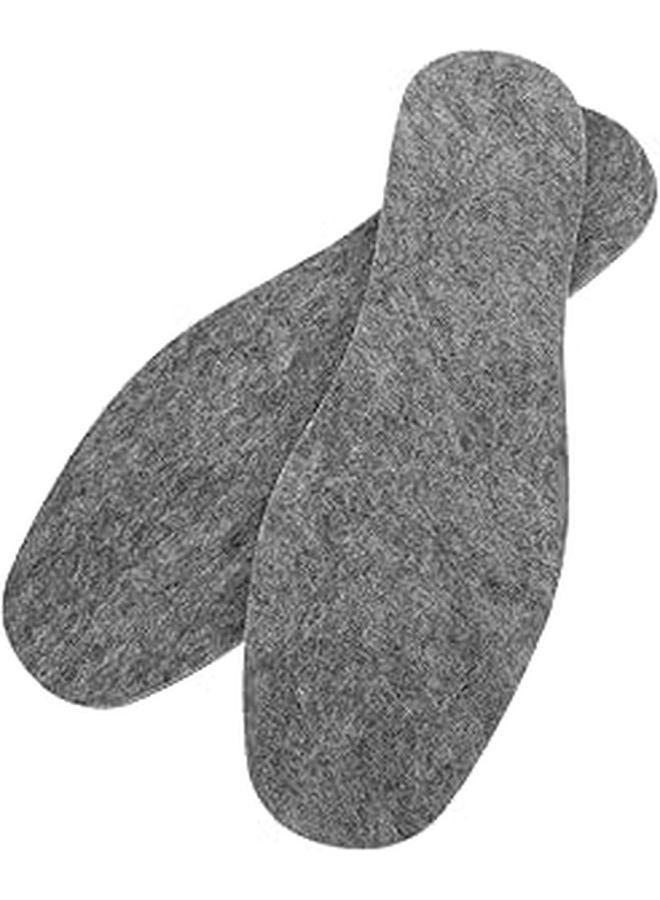 Wool Felt Insoles Cuttable Breathable Winter Shoe Inserts Men Women Dark Gray Large - Image 1