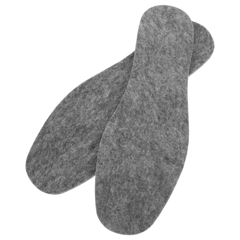 Wool Felt Insoles Cuttable Breathable Winter Shoe Inserts Men Women Dark Gray Large - Image 2