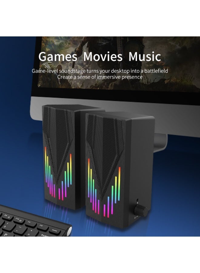 Multimedia audio desktop computer usb mini wired game luminous desktop home speaker - Image 4