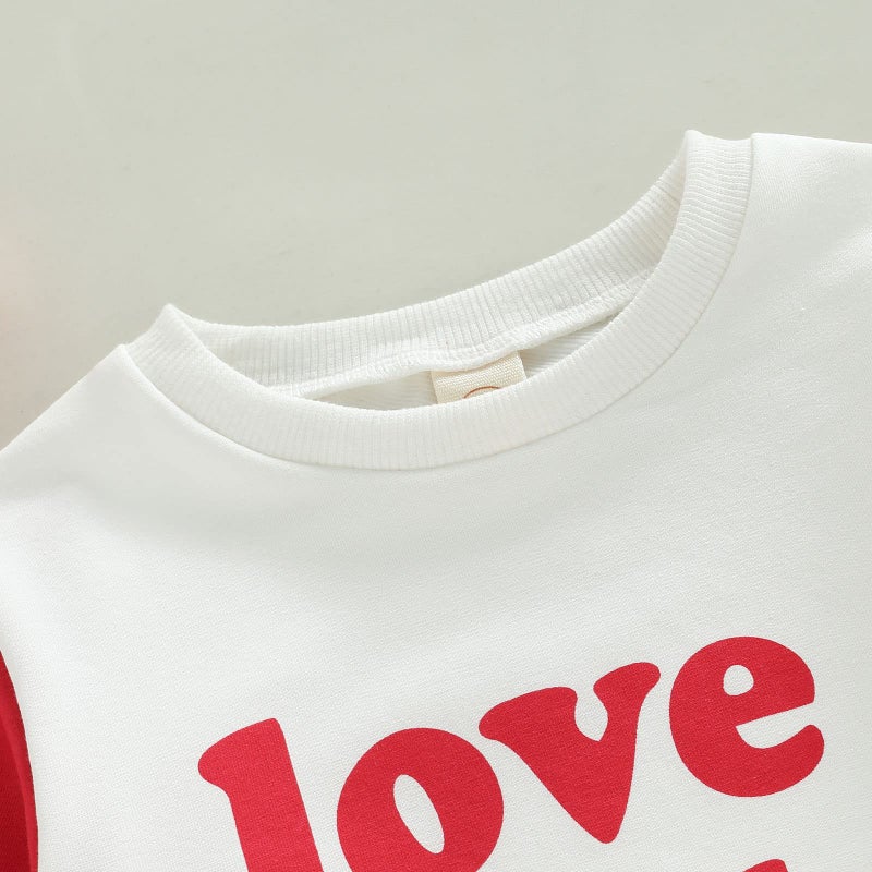 DNOMAID YZARC Valentines Baby Girl Boy Outfit Heart Crewneck Bubble Romper Sweatshirt Long Sleeve Bodysuit Sweater Tops (Red love you more, 0-3 Months) - Image 5