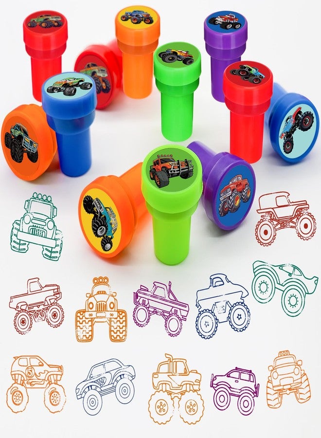 Cinrobiye 24 PCS Monster Truck Party Stampers，Truck & Car Birthday Favors, Hot Wheels Party Supplies, Classroom Rewards, Carnival Prizes, Goodie Bag & Pinata Fillers for Boys Girls - Image 4