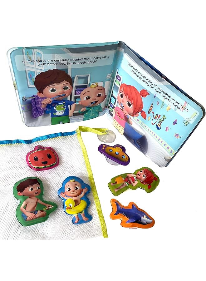 PHIDAL Moonbug Cocomelon Bath Time Books (Eva Bag) With Suction Cups And Mesh Bag - Image 5