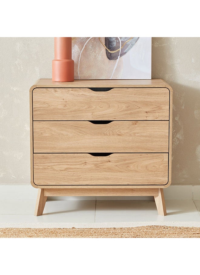 Home Box Nordica 3-Drawer Young Dresser | Dressing Table | Vanity Table | Makeup Table Without Mirror Brown 76x80x40 cm  - Image 2