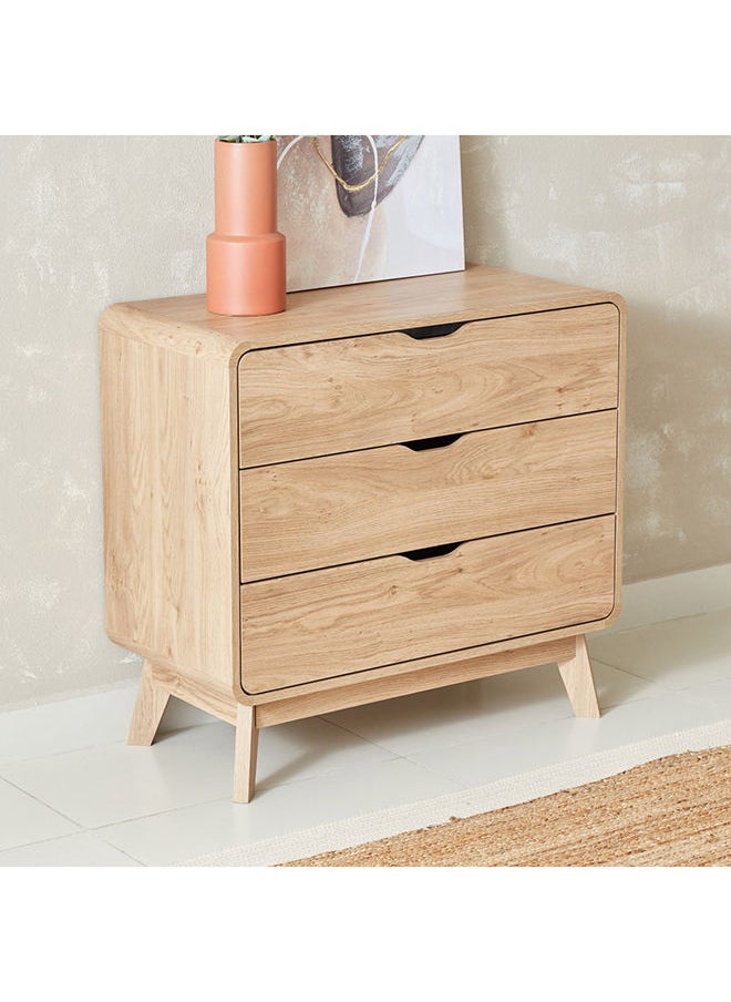 Home Box Nordica 3-Drawer Young Dresser | Dressing Table | Vanity Table | Makeup Table Without Mirror Brown 76x80x40 cm  - Image 1