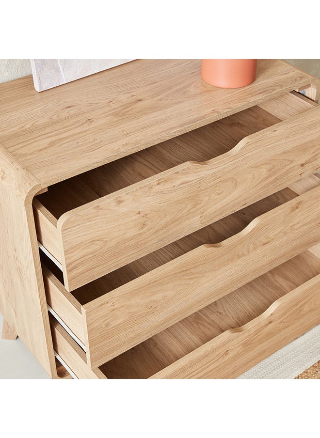Home Box Nordica 3-Drawer Young Dresser | Dressing Table | Vanity Table | Makeup Table Without Mirror Brown 76x80x40 cm  - Image 4