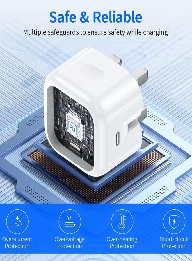 Compatible with IPhone Charger Fast Charging|20W USB-C Travel Power Adapter Compatible for iPhone 16/15/14/14 Pro/14 Pro Max/14 Plus/13/12/SE2020/11/XR/XS Max/X/iPad,Samsung Galaxy And all Type C Phones - Image 4