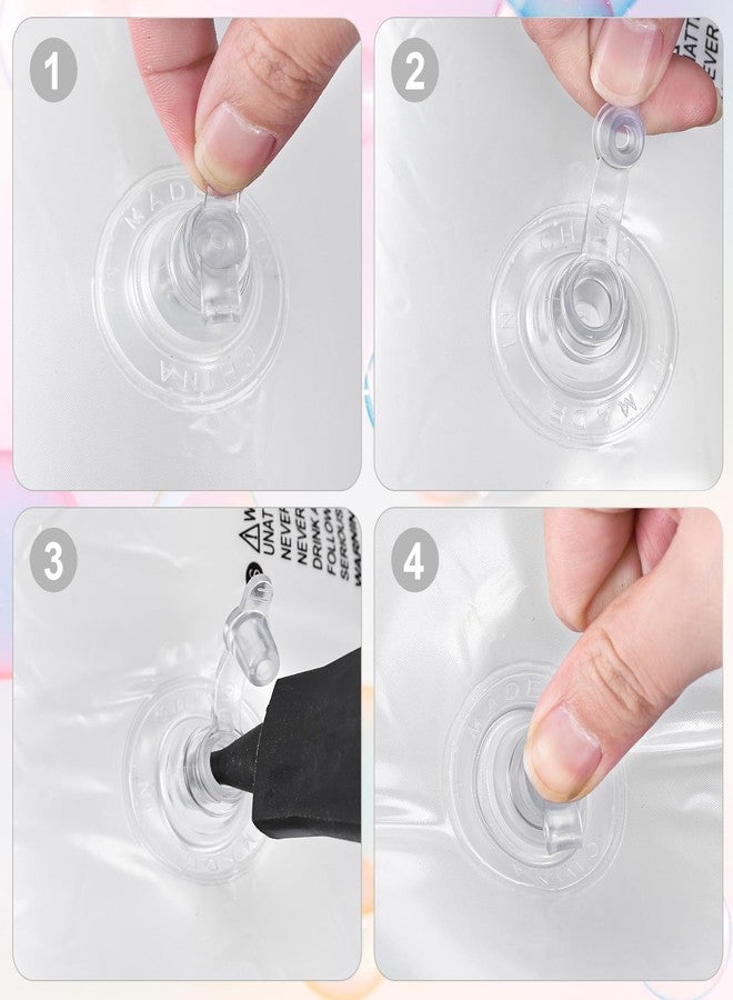 Whaline 3Pcs Inflatable Heart Pool Float with Glitter Inside White Swim Pool Rings Float Loungers Tube for Summer Pool Beach Bachelorette Party, 47.3 x 39.4 Inch - Image 5