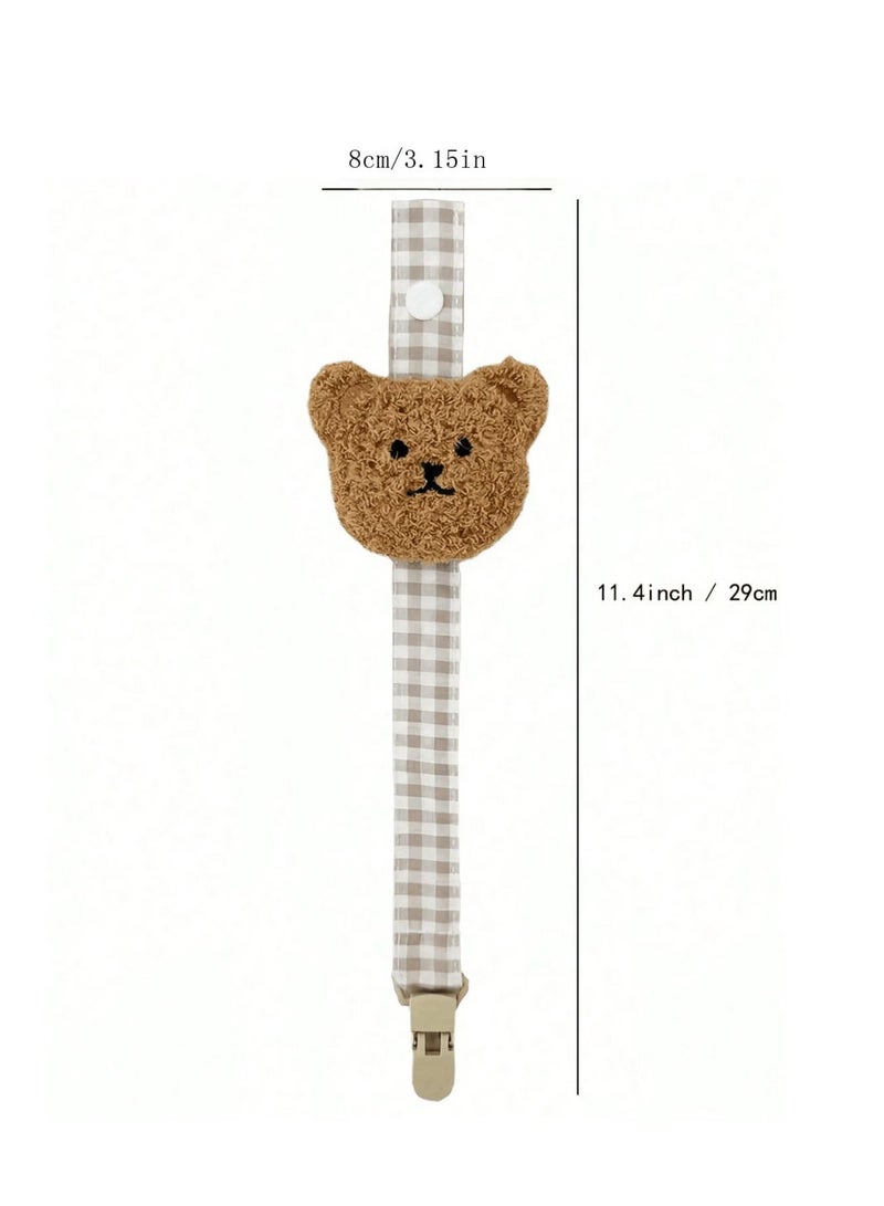 She&Little Cartoon Bear Baby Pacifier Chain, Pacifier Holder, Pacifiers And Accessories, Baby Soother Clip Anti Loss Holder Strap, Lightweight and Washable, for Newborns and Infants, Home Outdoor Stroller Use - Image 3