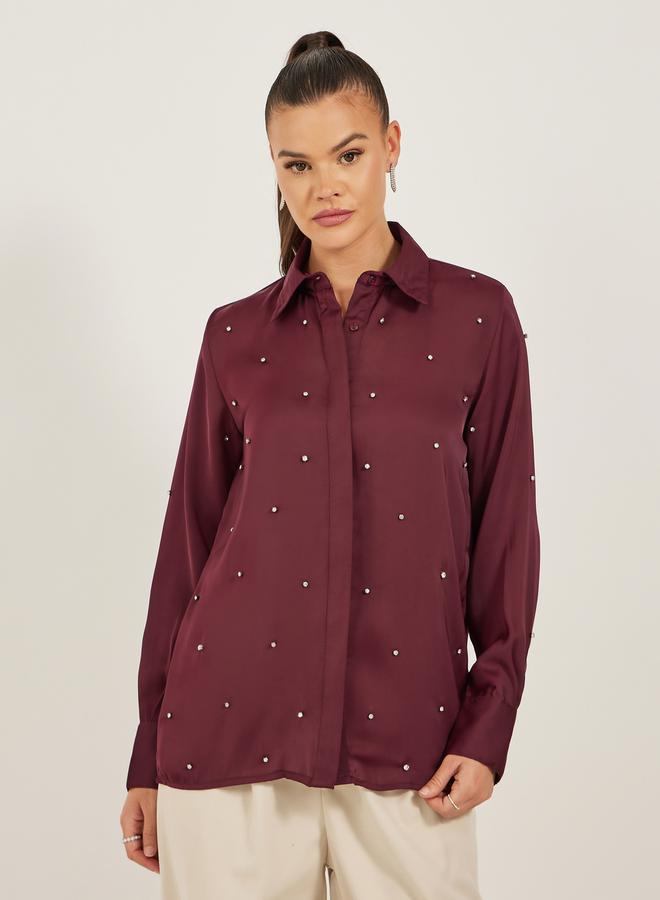 Styli Printed Long Sleeve Button Down Shirt  - Image 3