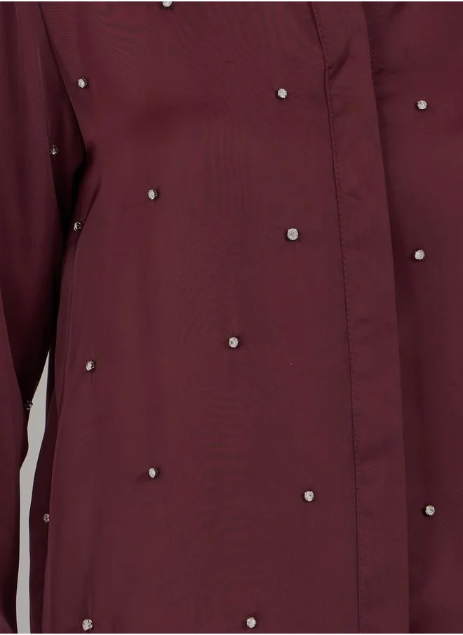 Styli Printed Long Sleeve Button Down Shirt