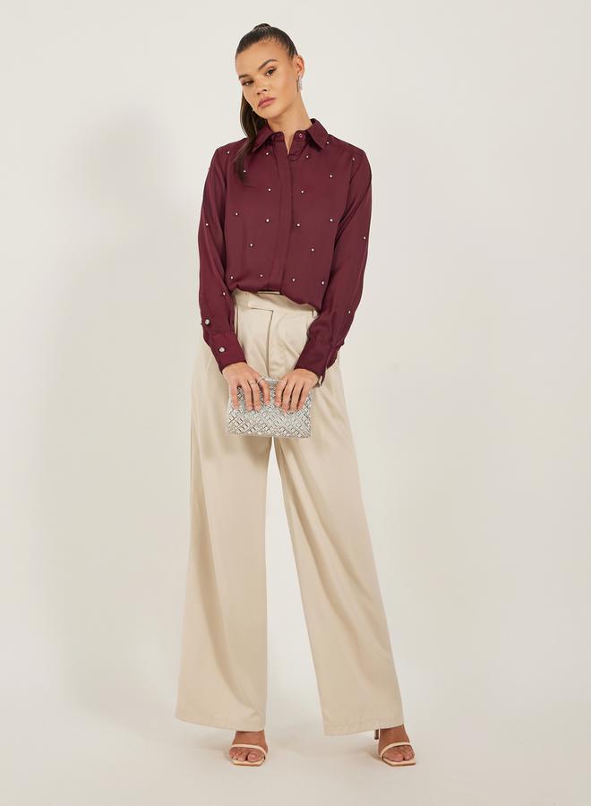 Styli Printed Long Sleeve Button Down Shirt  - Image 2