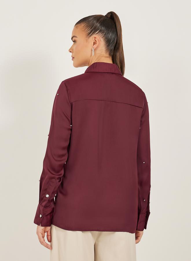 Styli Printed Long Sleeve Button Down Shirt  - Image 5