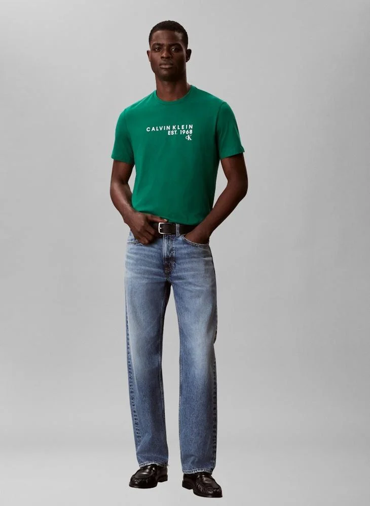 Calvin Klein Jeans  1968 Logo Graphic Crew Neck T-Shirt for Men | Best Price UAE