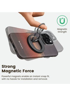 PITAKA PITAKA Phone Ring Holder Magnetic Phone Grip 3 Compatible with MagSafe Ring for iPhone 15/14/13/12 [MagEZ Grip 3] Pattern Name: Black (Double Ring)  - Image 2