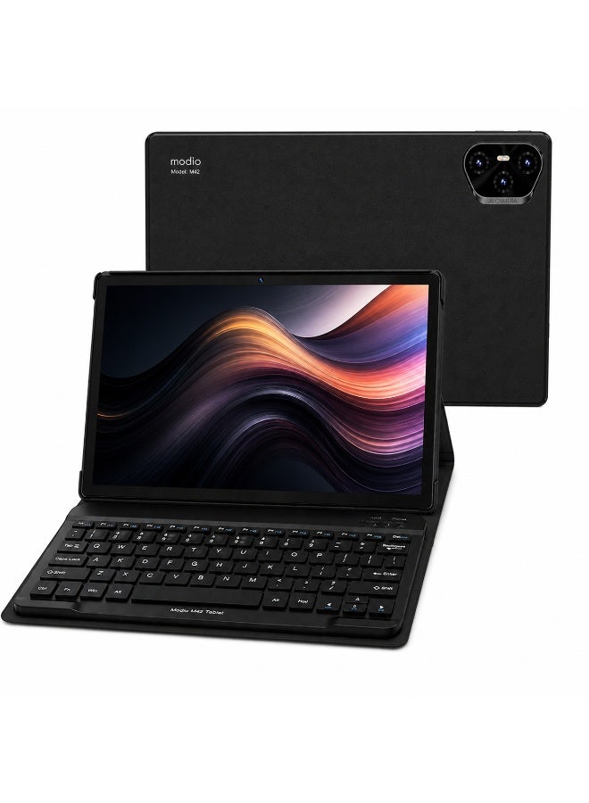 MODIO TAB Tab M42 Tablet 10.1" IPS HD, 8GB RAM 512GB Storage, Android 13, 10000mAh, Dual SIM WiFi, 13MP Camera, Keyboard Mouse Pen Bundle – Black - Image 1