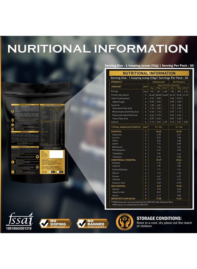 Nakpro Gold 100% Whey Protein Concentrate, 1 Kg Chocolate with 100g Creatine - Unflavored | Easy Mixing, Low Carbs, Easy Digesting Whey Protein Supplement Powder (Combo Pack) - Image 3