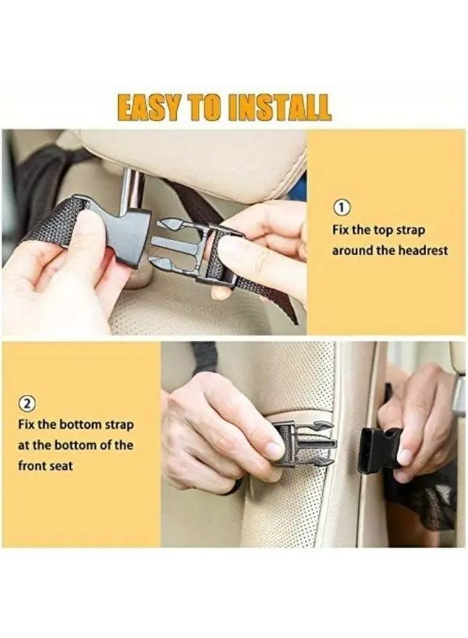 2Pcs Black Car Seat Back Organizer With Spill Proof Design And Multiple Pockets - Image 5