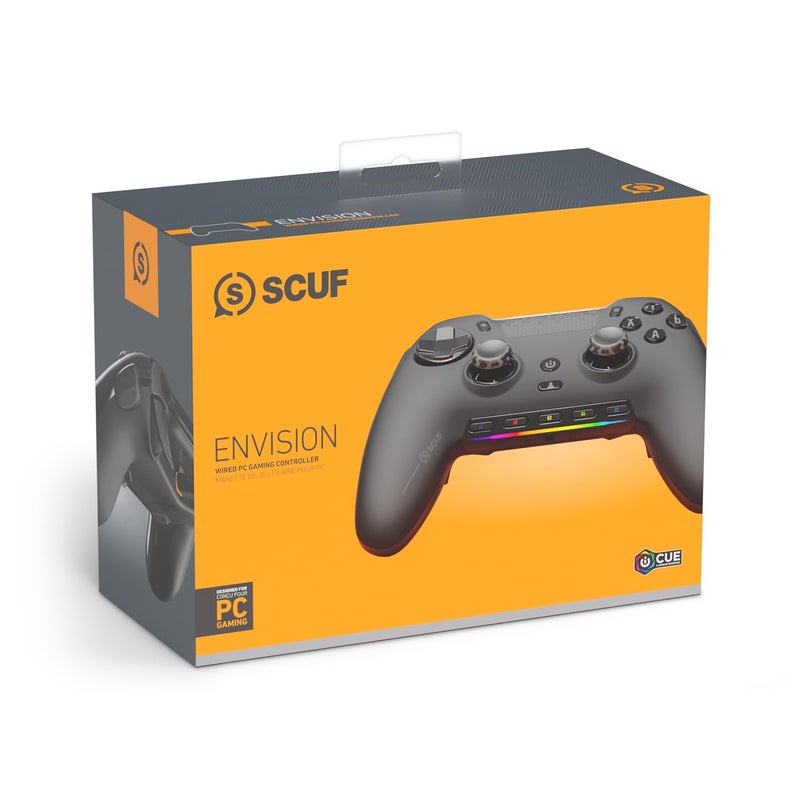 SCUF ENVISION V1 (2023) Wired PC Gaming Controller - Five Remappable G-Keys - Remappable Back Paddles - iCUE Compatible - Black - Image 5