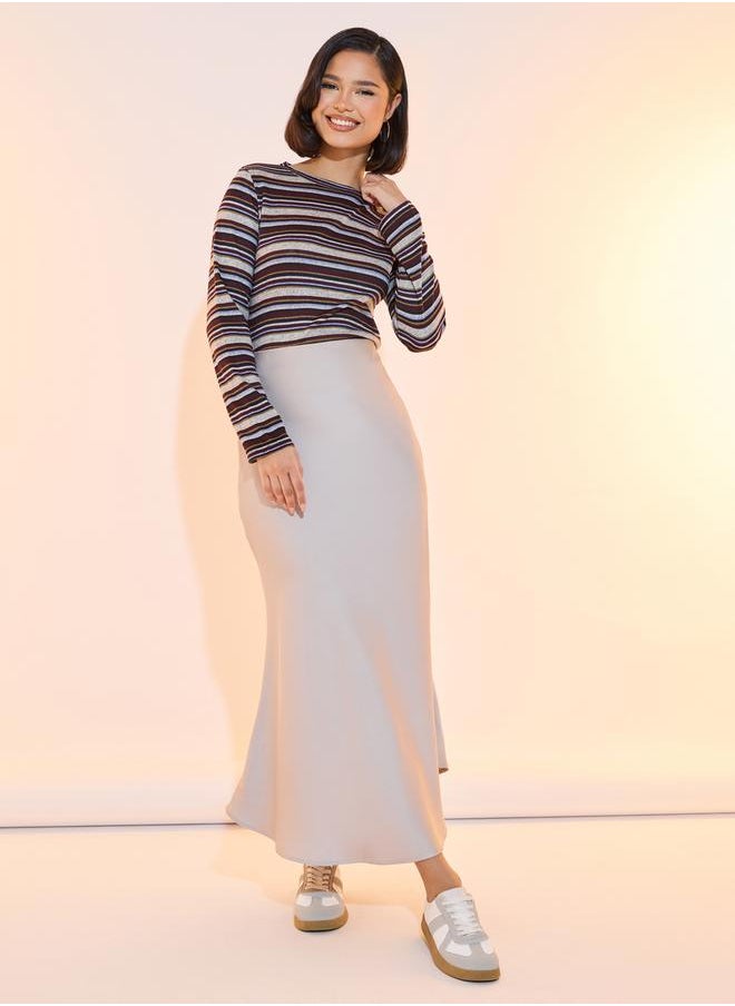 Striped Round Neck Long Sleeves Knitted Top - pzsku/Z97400B256A90EE46110CZ/45/_/1733825592/06e58277-e5ea-4de6-b82b-767c6ee4418a