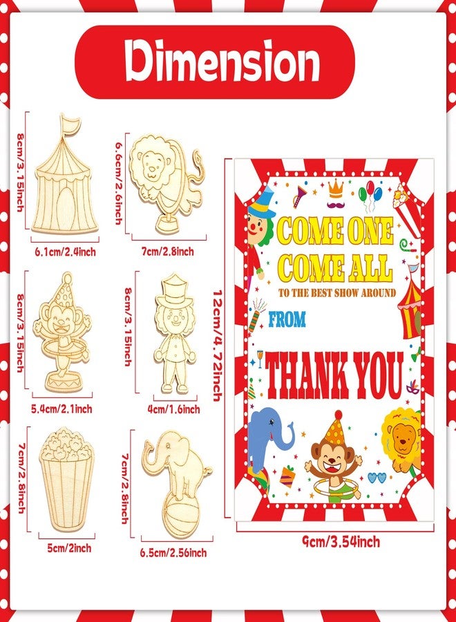Bornerwhite Circus Party Favors Carnival Craft Kits Party Supplies Wooden Painting Kit for Kids Boys Girls Birthday Decorations Supplies Gifts Classroom School Prizes Rewards(12 Pcs) - Image 2