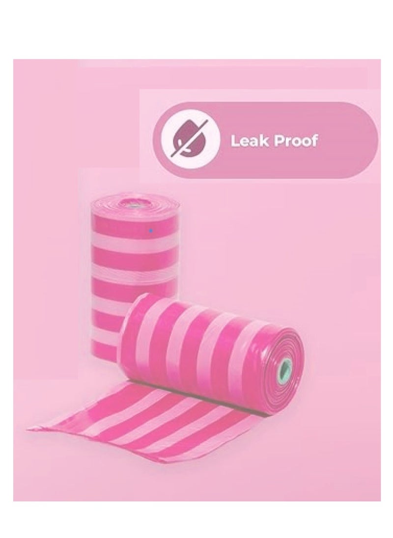 amchi baby Amchi Baby Disposable Scented Bags pack of 10 rolls/200 Bags with Dispenser- Pink  - Image 3