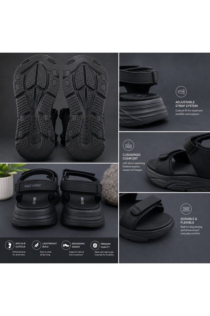 Feet First Men’s Sports Sandals with Adjustable Velcro Straps – Lightweight Comfort Outdoor Walking Sandals - Image 3