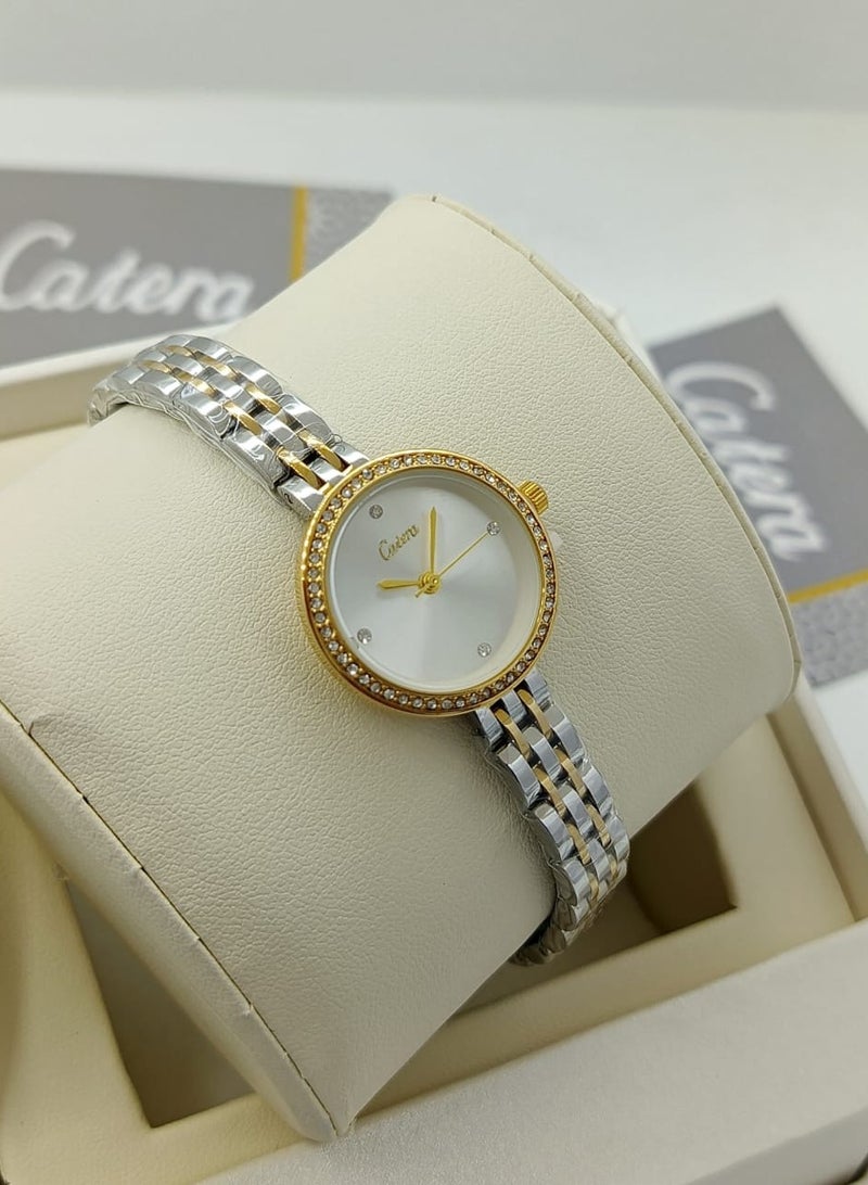 كاتيرا ساعة يد نسائية بسير ستيل ضد الماء عصرية و حديثة وبجودة عالية من Catera