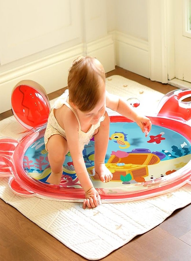 SEMITO Baby Kids Water Play Mat Toys Inflatable Tummy Time Water Play Mat and Toddlers Perfect Fun Activity Inflatable Mat, Outdoor Water Play Mat for Baby 80 x 110 CM Crab Design - Image 3