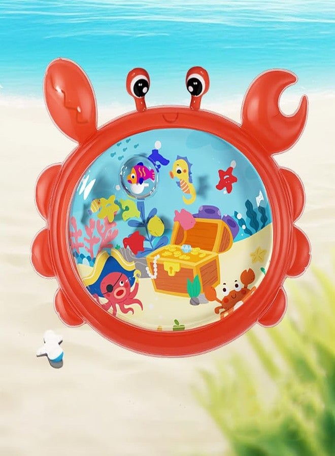 SEMITO Baby Kids Water Play Mat Toys Inflatable Tummy Time Water Play Mat and Toddlers Perfect Fun Activity Inflatable Mat, Outdoor Water Play Mat for Baby 80 x 110 CM Crab Design - Image 2