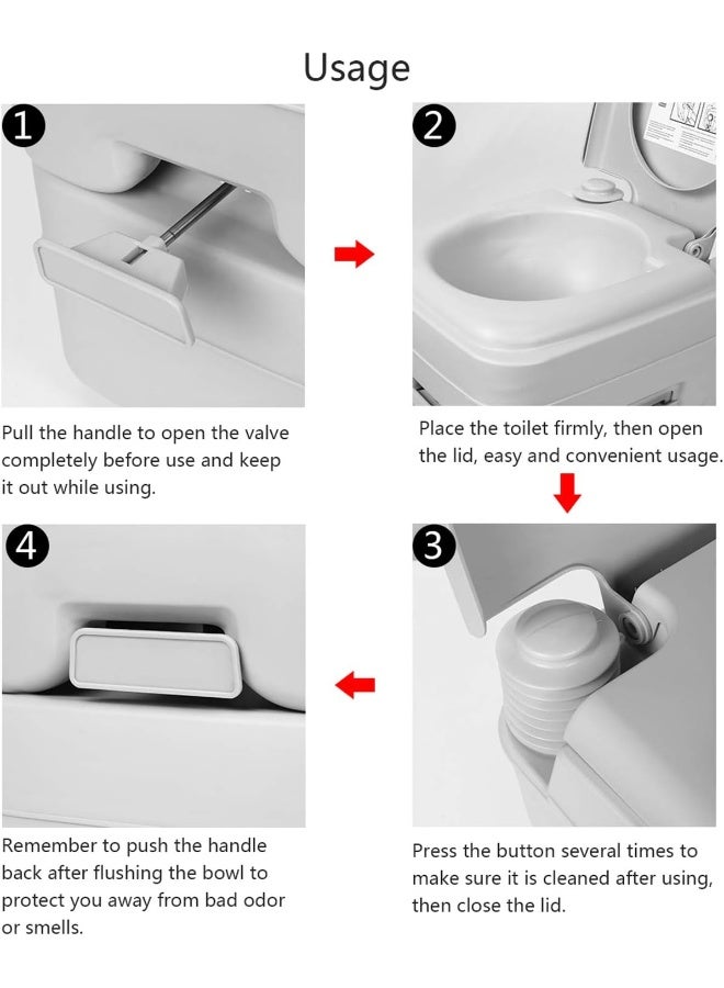 Portable Toilet for Camping Traveling Outdoor Recreational Activities Portable Potty for RV Camper Van Trailer Motorhome Truck 5.2 Gallon  - Image 4