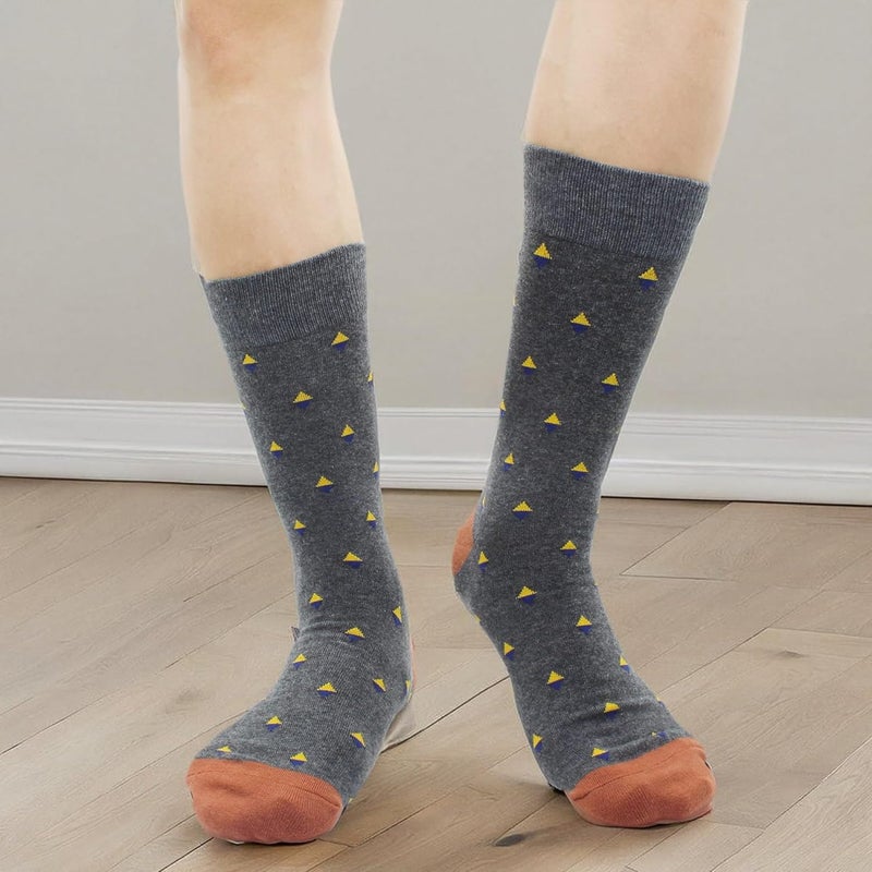 TOEJYJ Mens Fun Dress Socks, Pattern Funny Casual Socks Pack, Colorful Striped Cotton Novelty Socks Size 10-13 - Image 4