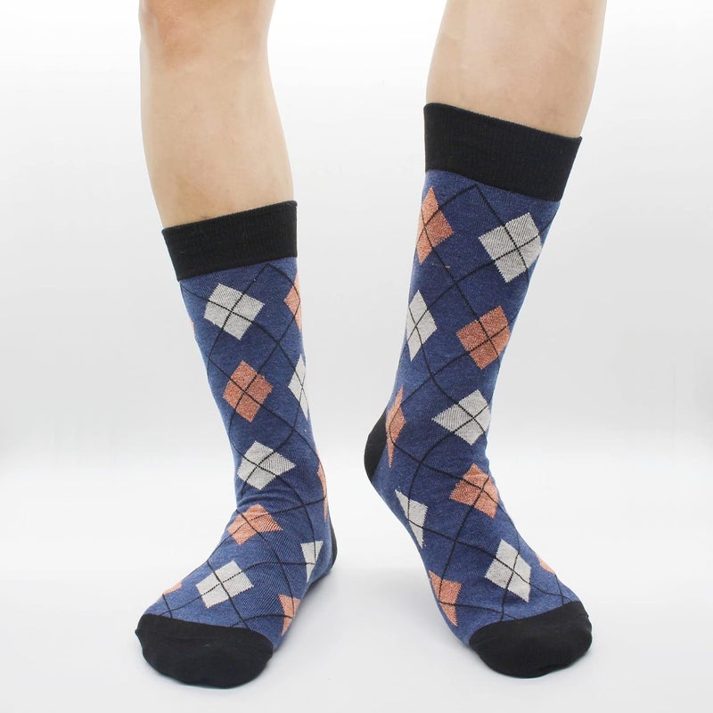 TOEJYJ Mens Fun Dress Socks, Pattern Funny Casual Socks Pack, Colorful Striped Cotton Novelty Socks Size 10-13 - Image 2