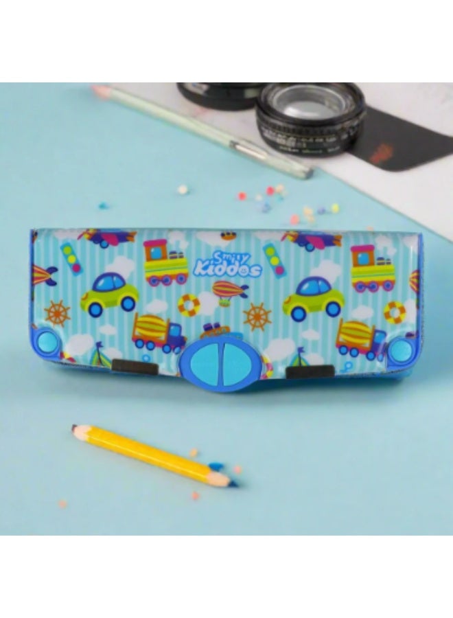 SMILY KIDDOS Smily Kiddos Pop Out Pencil Box Transport Theme - Light Blue - Image 1
