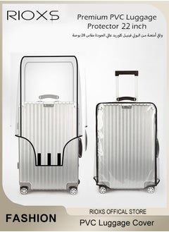 RIOXS Clear Luggage Cover,Premium PVC Luggage Protector,22 Inch Transparent Travel Luggage Protector For Wheeled Suitcase,Waterproof Dustproof & Anti-Scratch Suitcase Covers-Thickness 0.2mm,22 Inch  - Image 2
