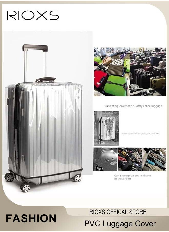 RIOXS Clear Luggage Cover,Premium PVC Luggage Protector,22 Inch Transparent Travel Luggage Protector For Wheeled Suitcase,Waterproof Dustproof & Anti-Scratch Suitcase Covers-Thickness 0.2mm,22 Inch  - Image 4