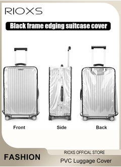 RIOXS Clear Luggage Cover,Premium PVC Luggage Protector,22 Inch Transparent Travel Luggage Protector For Wheeled Suitcase,Waterproof Dustproof & Anti-Scratch Suitcase Covers-Thickness 0.2mm,22 Inch  - Image 5