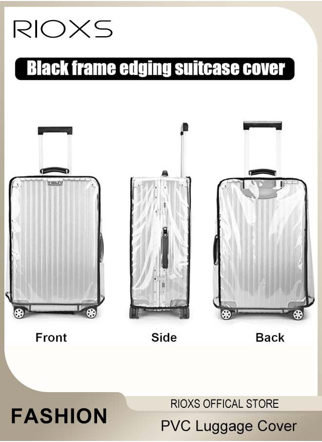 RIOXS Clear Luggage Cover,Premium PVC Luggage Protector,22 Inch Transparent Travel Luggage Protector For Wheeled Suitcase,Waterproof Dustproof & Anti-Scratch Suitcase Covers-Thickness 0.2mm,22 Inch  - Image 5