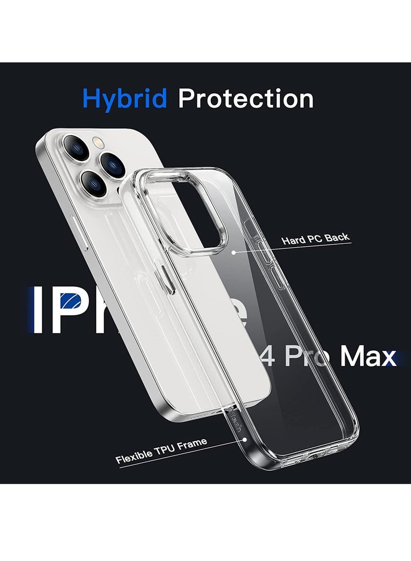MUNTAQI Case for iPhone 14 Pro Max 6.7-inch, Shockproof Phone Bumper Cover, Anti-Scratch Clear Back (Clear) - Image 2