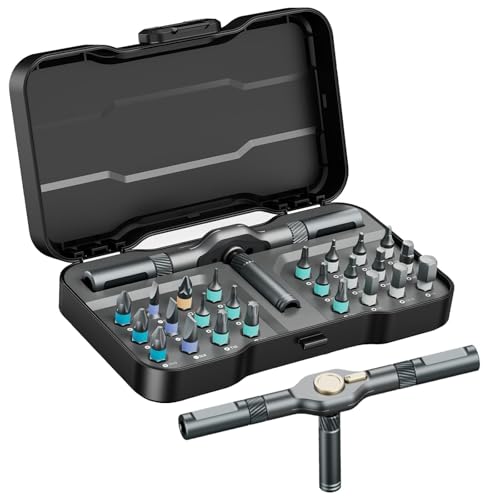 ORIA 24 in 1 Ratchet Screwdriver Set Magnetic Screwdriver Kit DIY Repair Tool Kit Detachable Assembly T Handle Portable Case for Bicycle Furniture Electronics DIY - Image 1