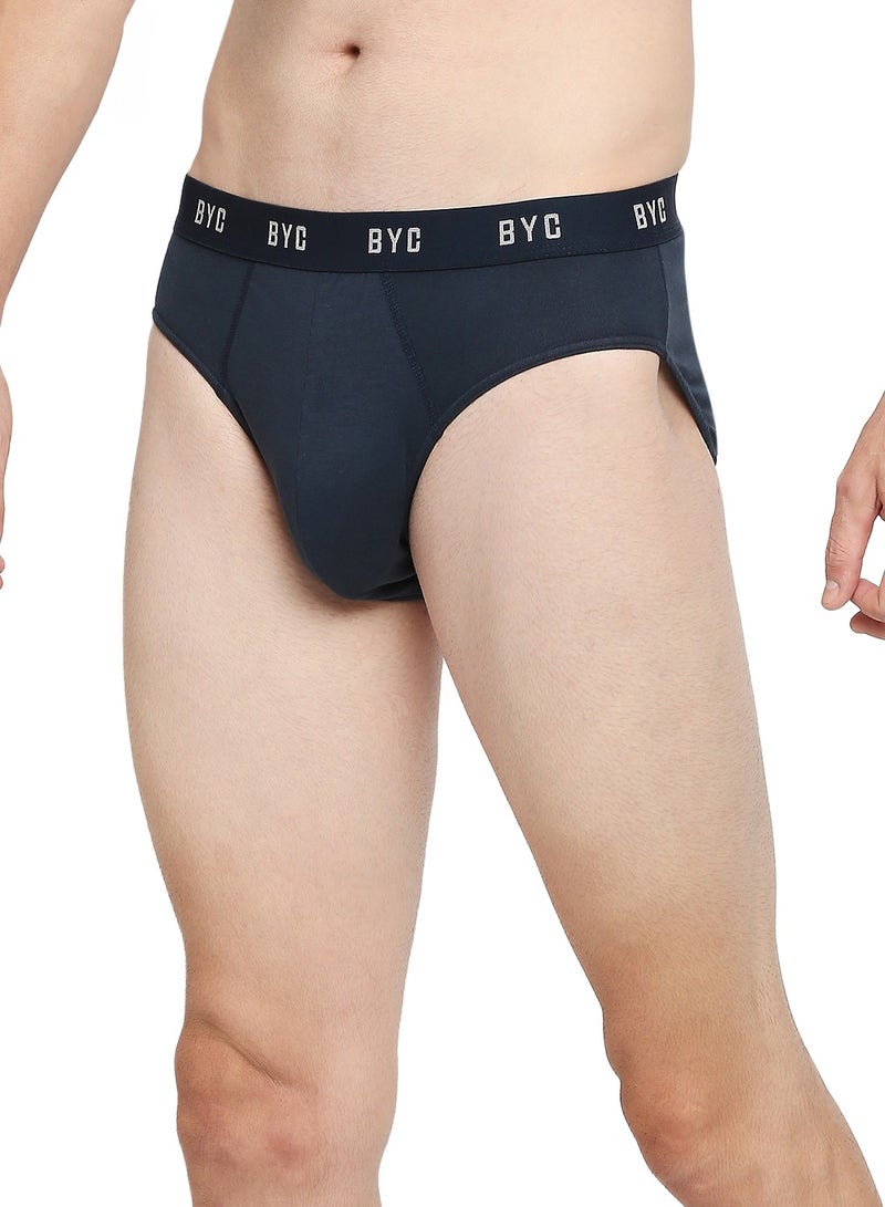 BYC MEN'S COTTON BRIEF - NAVY BLUE - Image 4