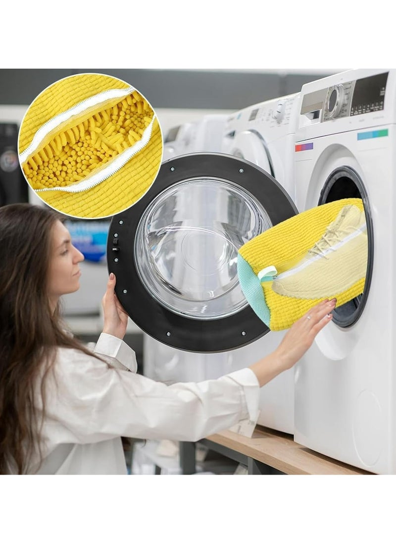 Oasisgalore - Reusable Shoe Washing Bag for Washer and Dryer - Sneaker Cleaning Bag (Yellow) - Image 1