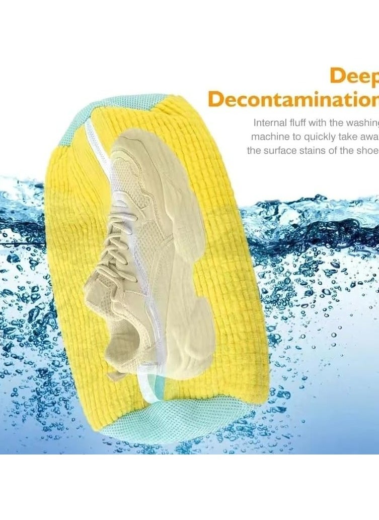 Oasisgalore - Reusable Shoe Washing Bag for Washer and Dryer - Sneaker Cleaning Bag (Yellow) - Image 1