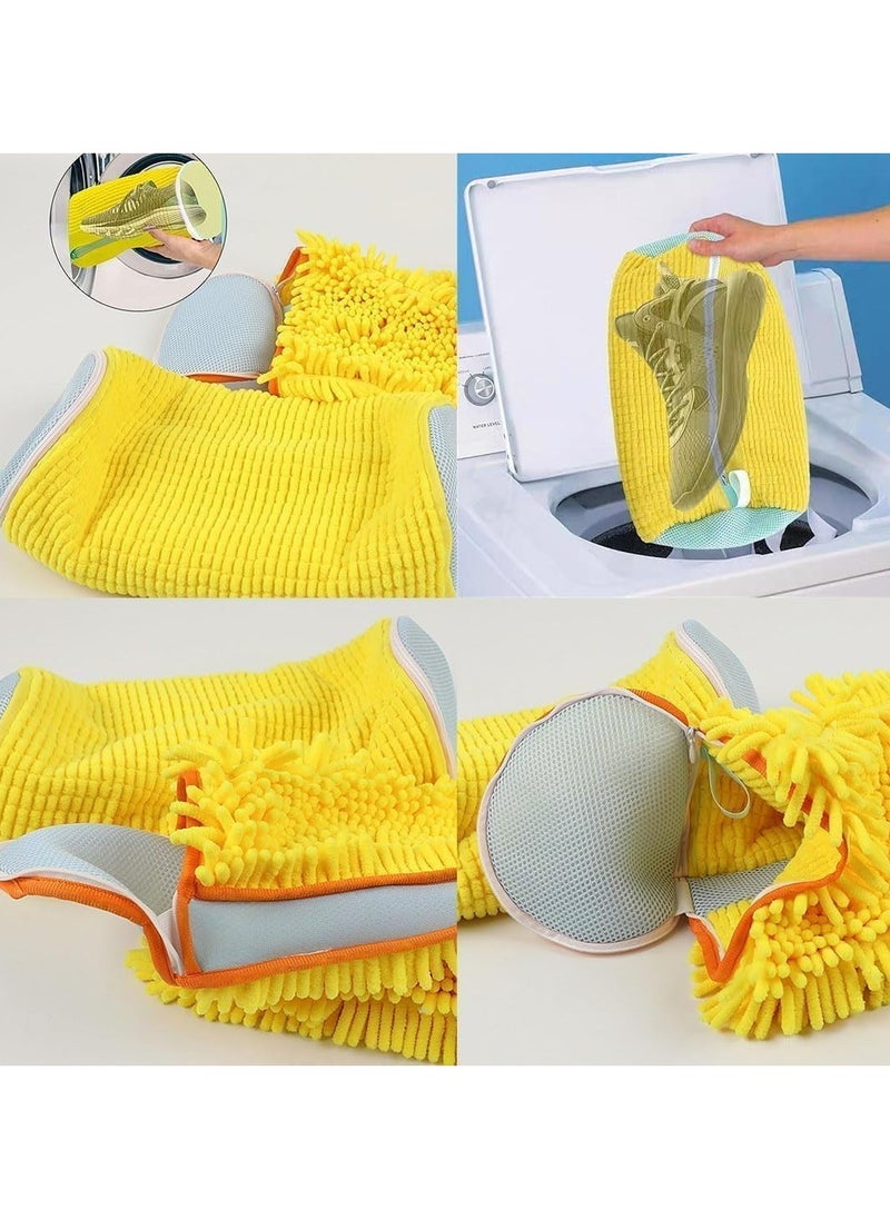 Oasisgalore - Reusable Shoe Washing Bag for Washer and Dryer - Sneaker Cleaning Bag (Yellow) - Image 1