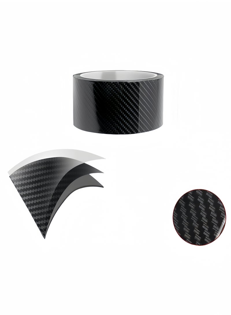 ملصق من ألياف الكربون، حافة باب السيارة لحماية حافة الباب، طبقة تغليف من الفينيل 5D من ألياف الكربون، شريط حماية الطلاء الممتص للصدمات، لوحة مضادة للتآكل، غطاء مضاد للتصادمات والخدش مناسب لمعظم السيارات (7 سم * 3 متر) - Image 3