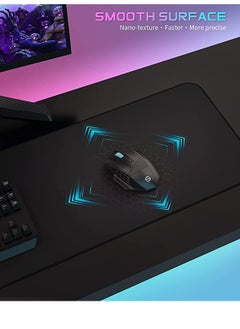 KASTWAVE Gaming Mouse Pad, Extended Large Mousepad with Superior Micro-Weave Cloth, Waterproof Keyboard Pad with Stitched Edges, Non-Slip Base, 31.5 x 11.8 inch, Black  - Image 5