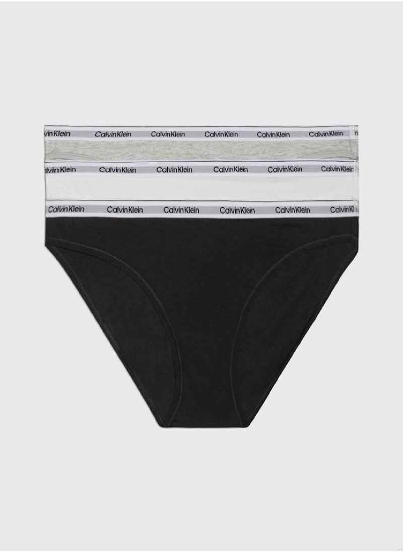 CALVIN KLEIN Women's 3 Pack Low Rise Bikini Briefs -  cotton stretch blend, Black  - Image 1