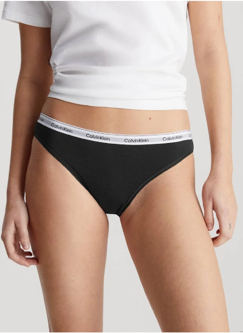 CALVIN KLEIN Women's 3 Pack Low Rise Bikini Briefs -  cotton stretch blend, Black