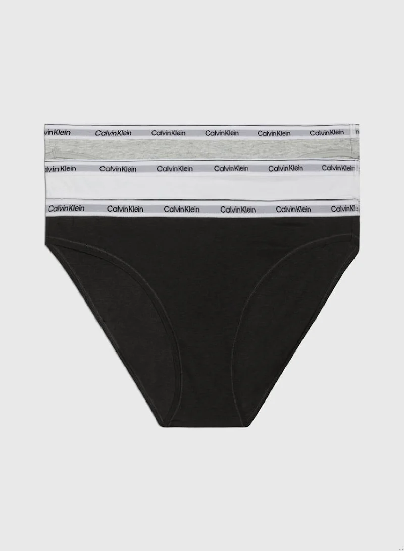 Calvin Klein BLACK/WHITE/GREY HEATHER Women's 3 Pack Low Rise Bikini Briefs -  cotton stretch blend, Black for Women | Best Price UAE